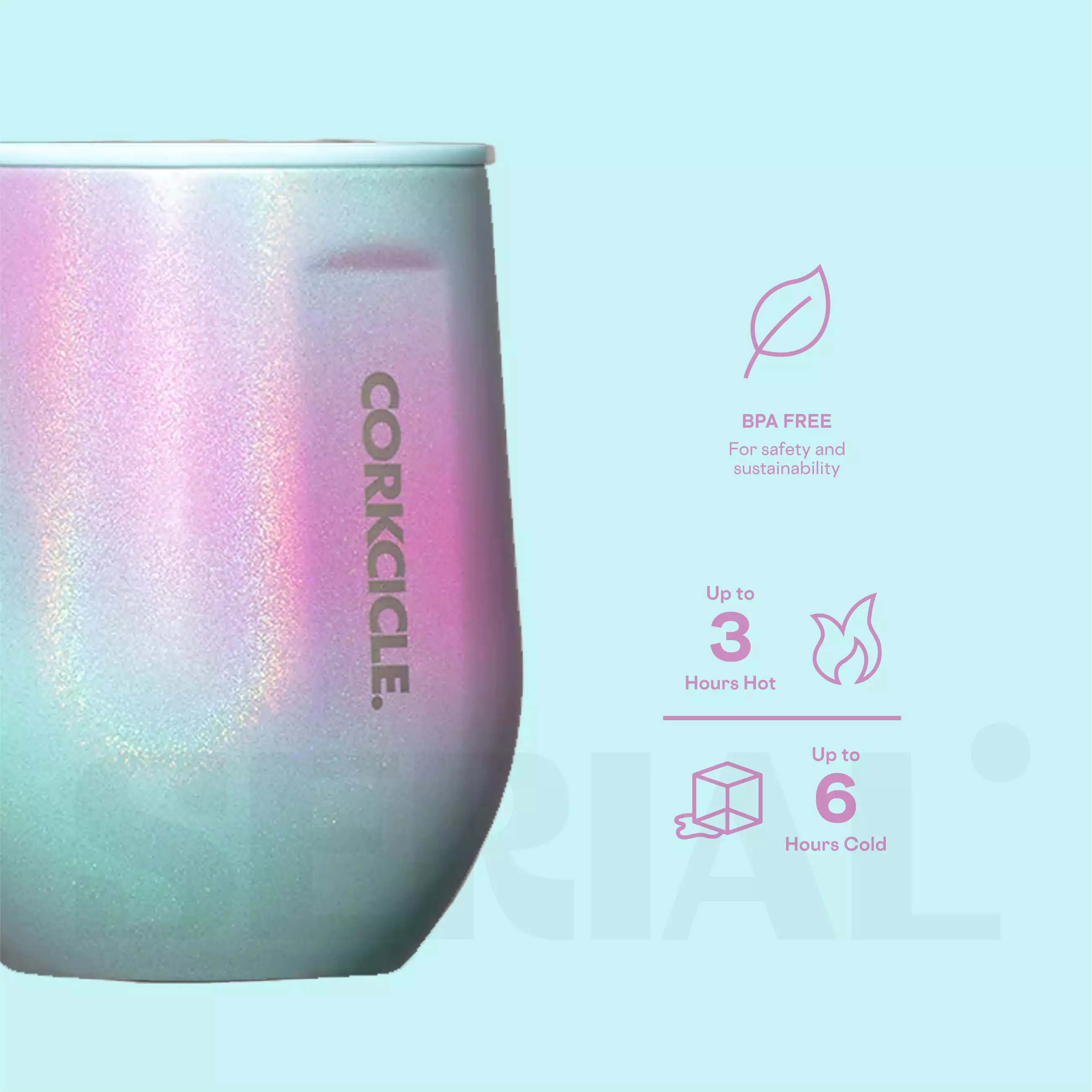 CORKCICLE Stemless 12oz - Unicorn Wonderland