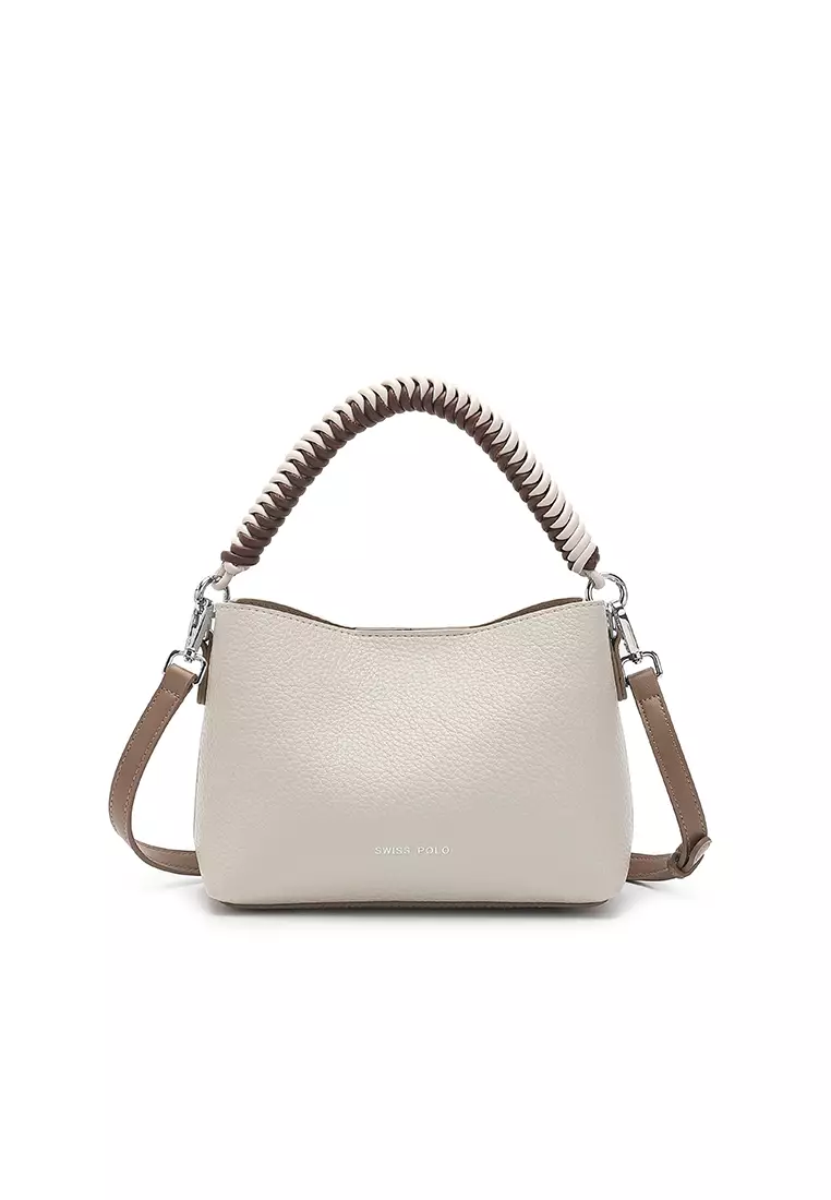 Women's Top Handle Bag / Sling Bag / Crossbody Bag / Shoulder Bag - Beige / Dark Khaki