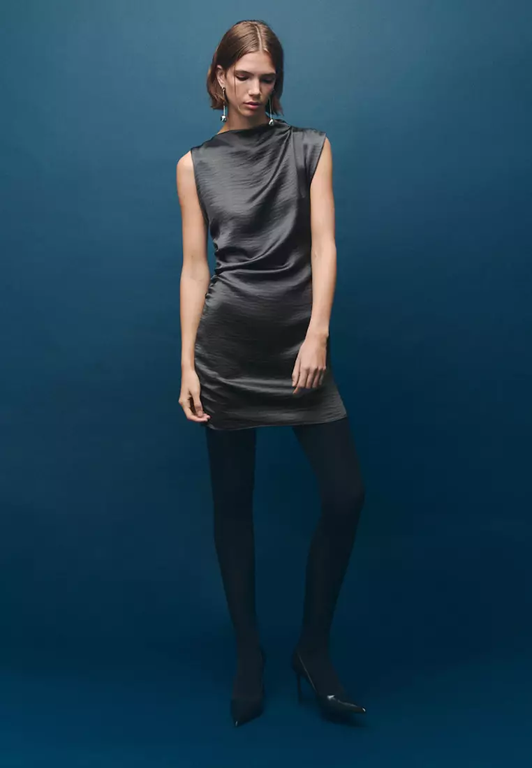 Satin Dress With Creased Effect