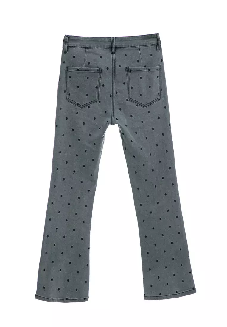 Polka Dot Boot Leg Jeans