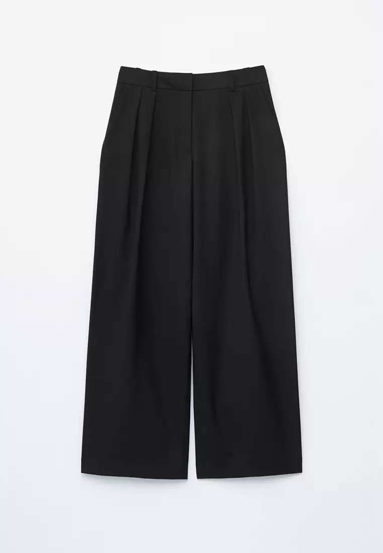 Wool-Blend Tailored Trousers