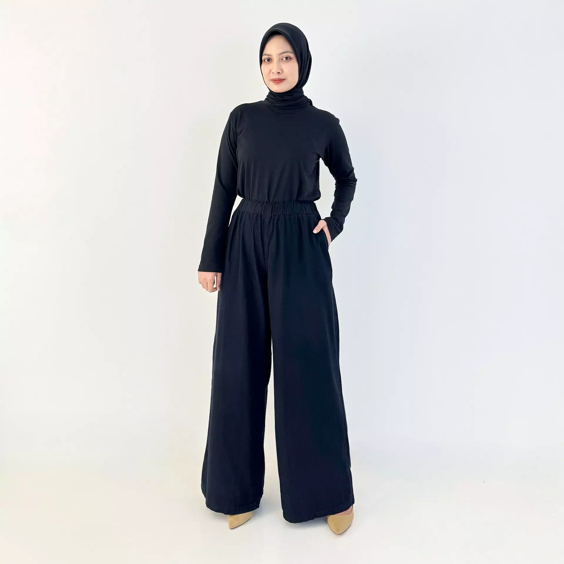 Alana Wide Leg Denim Pants | Celana Soft Jeans Wanita | Panjang 103-104 cm