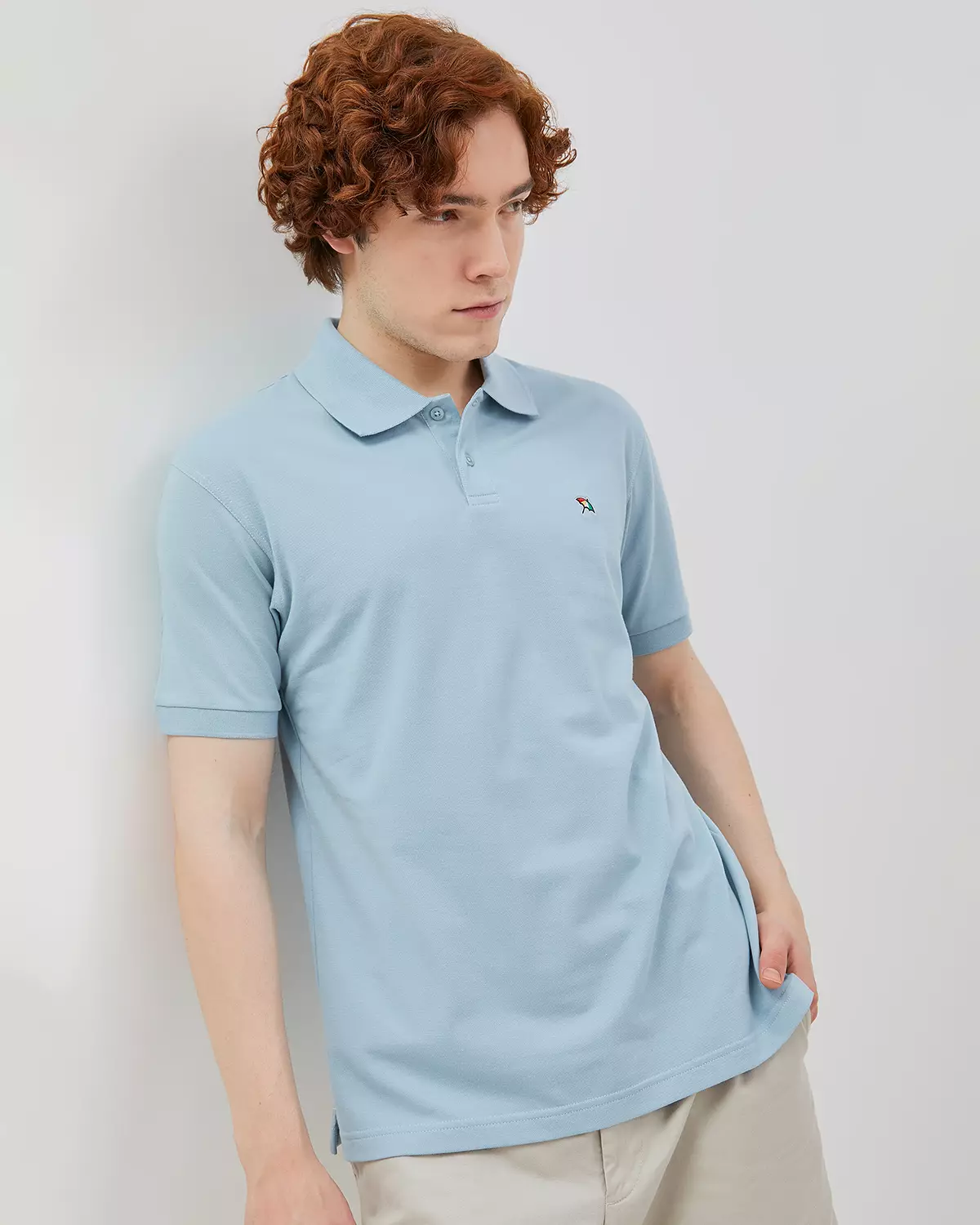 MEN'S LIGHT BLUE BASIC POLO SHIRT