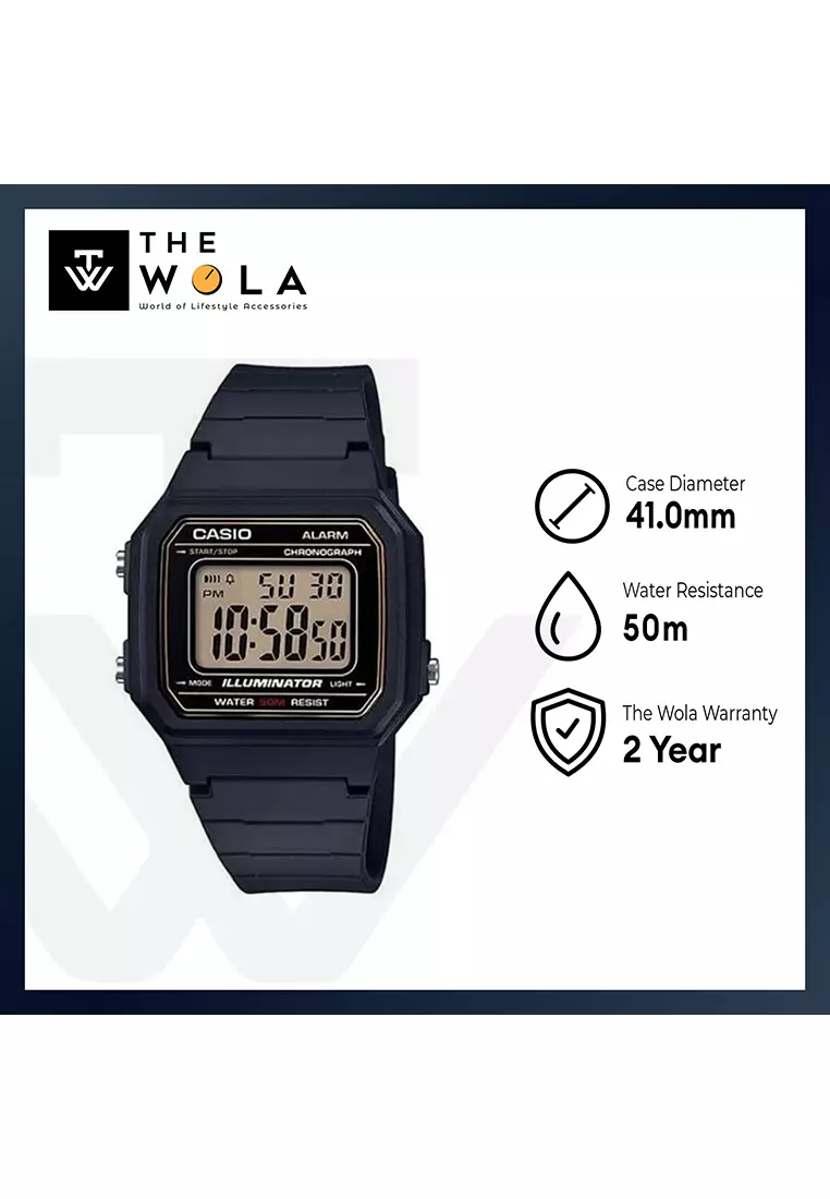 Men Digital Watch W-217H-9AV Black Resin Strap