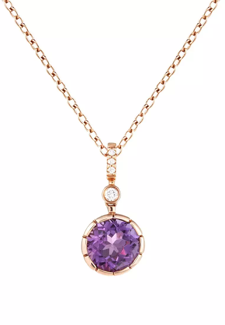 Gold and discount amethyst necklace