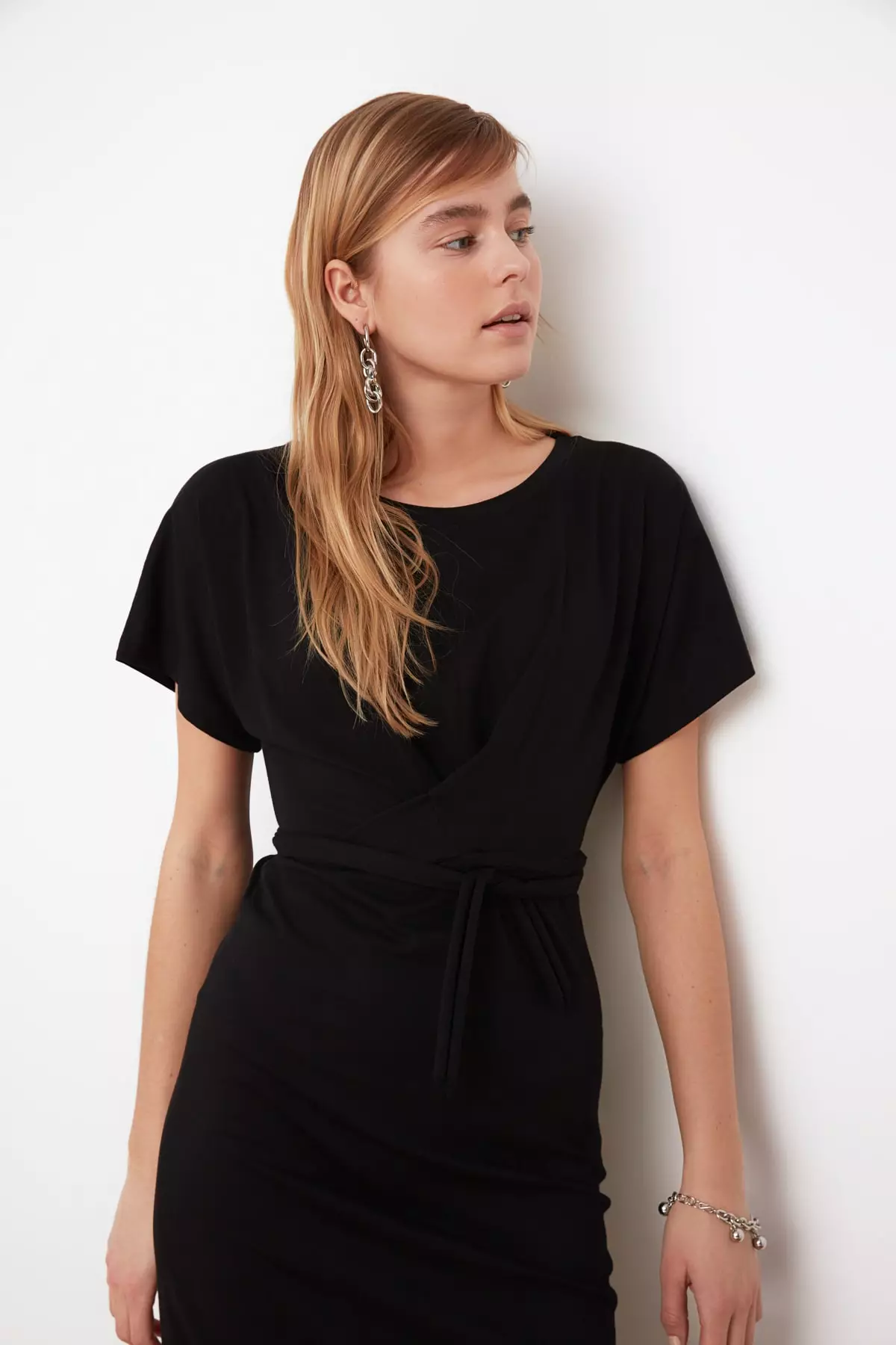 Tie Waist Detail Midi Dress