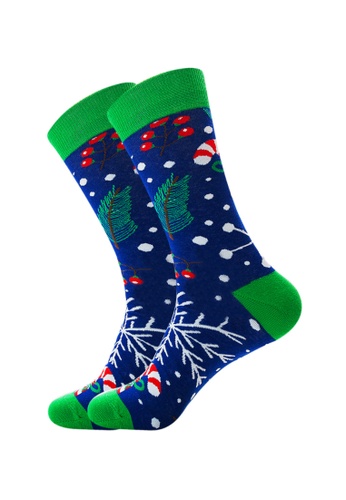 Kings Collection blue Christmas Candy Cozy Socks (EU39-EU46) (HS202340) 7C44AAA705109EGS_1
