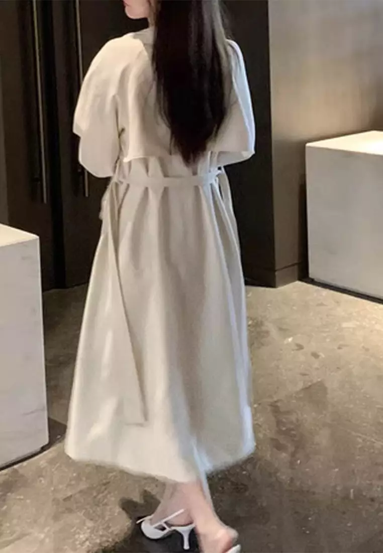 Buy Sunnydaysweety New autumn highend temperament white trench coat