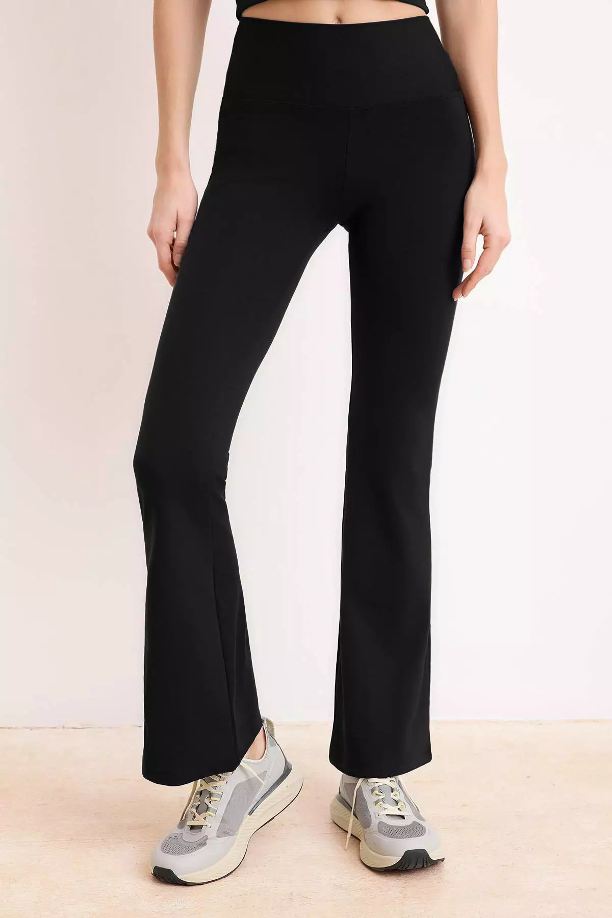 Black Brushed Scuba Leggings Sports Leggings Thmss26Ty00016