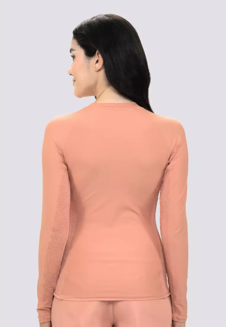 Sportif Full Zipped Long Sleeved Rashguard with Removable Bra Pads Swimwear for Women