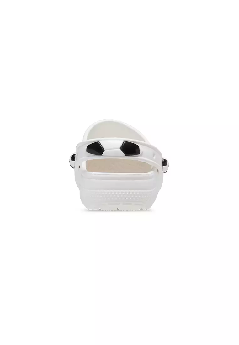 Kids' Classic Soccer Ball Clog in White Black