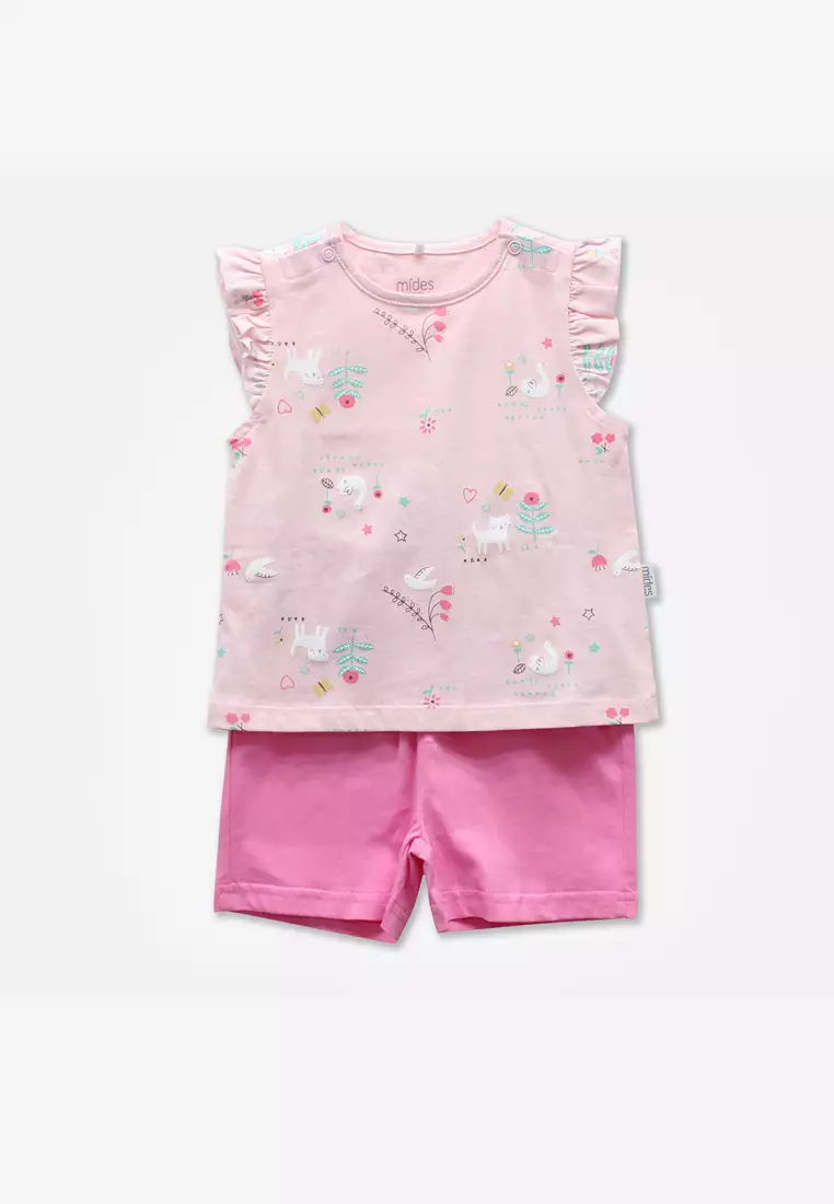 Buy MiDes Girl Short Sleeve T shirt and Shorts Set 2024 Online