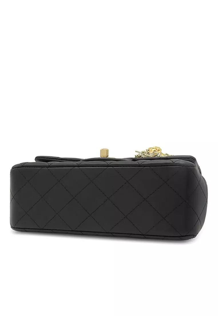 Pre-Loved Chanel Mini Rectangular Classic Lambskin Lion Charm Top Handle Flap
