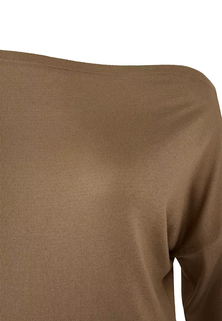 Mink Boat Neck Knitwear Sweater Tbbaw24An00041