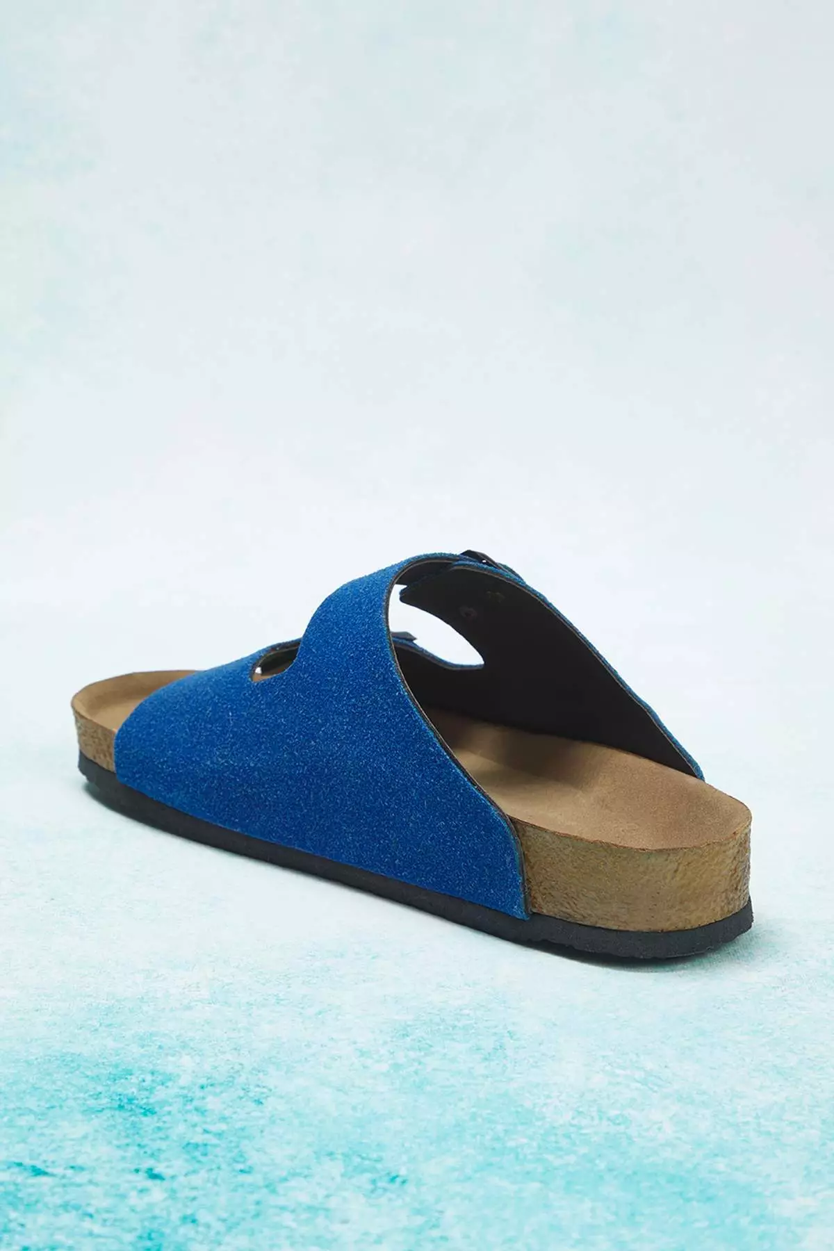 Blue Double Buckle Women's Slippers Takss24Te00004