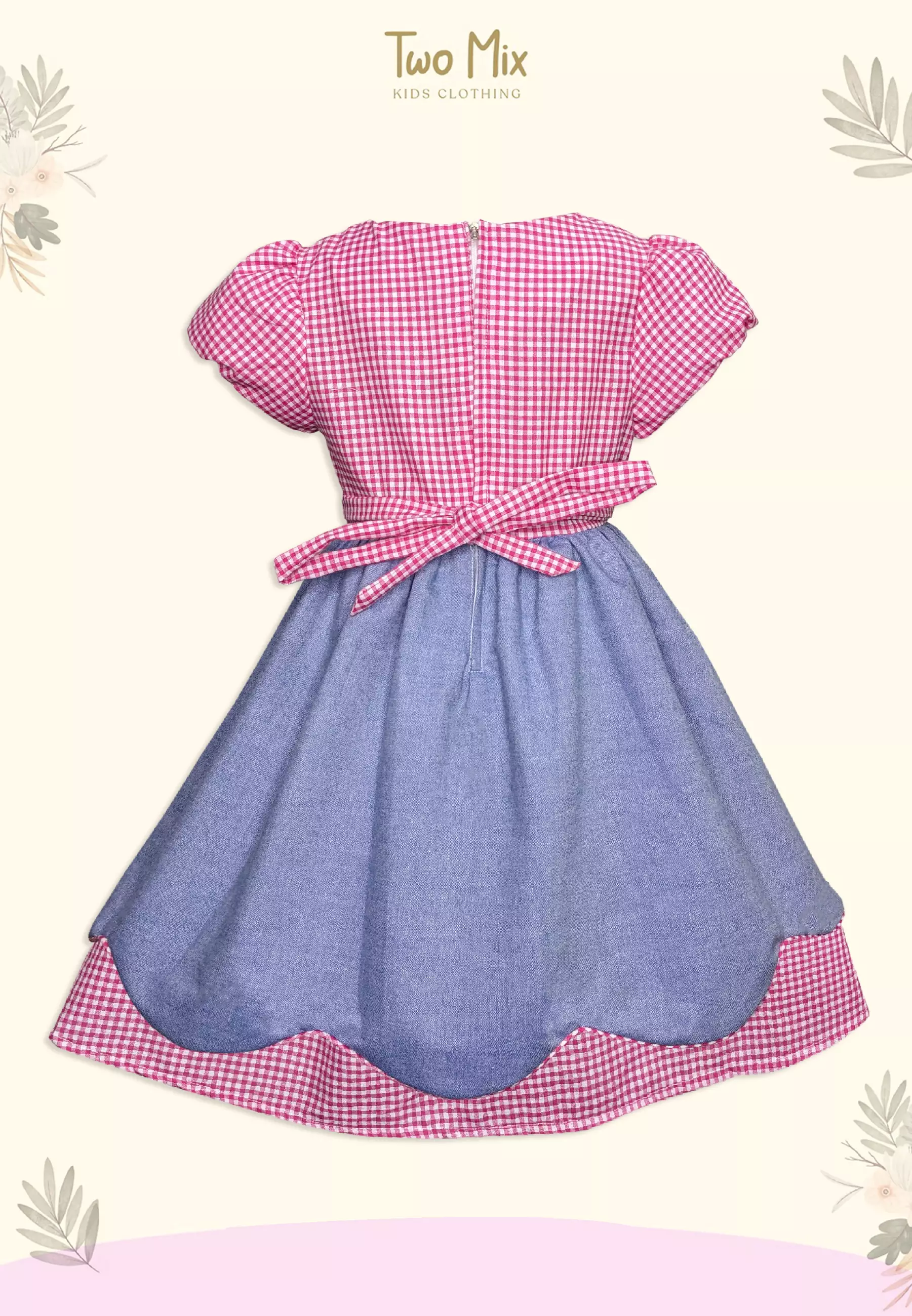 Two Mix - Baju Dress Anak Perempuan Lucu - Outfit OOTD Anak Cewek 1-12 Tahun 4187b Pink