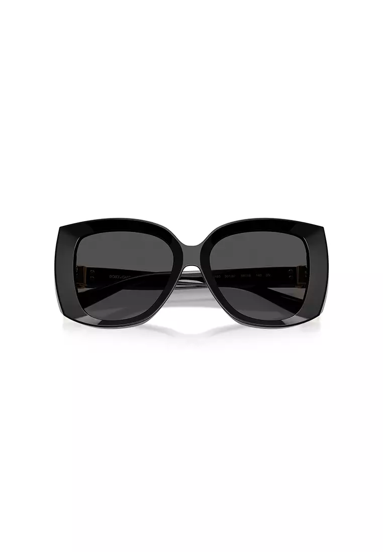 Women's Square Frame Black Acetate Sunglasses - DG4495