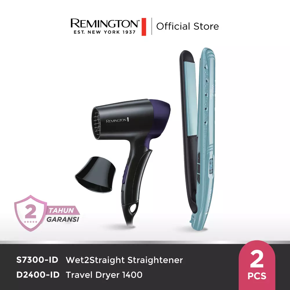 Paket Remington Catokan S7300 - Hairdryer D2400