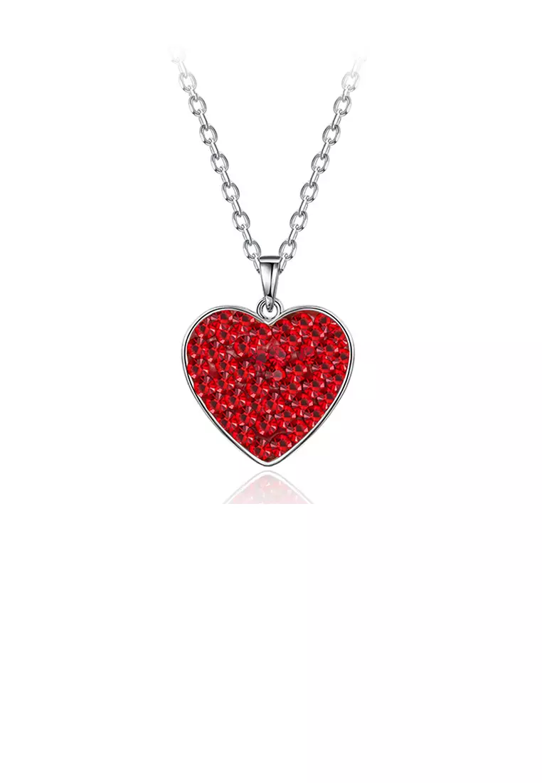 Red stone shop heart necklace