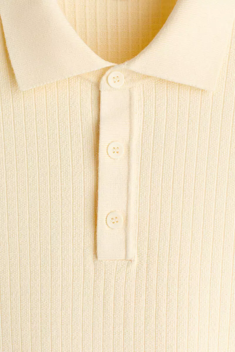 Regular Fit Textured-knit polo shirt