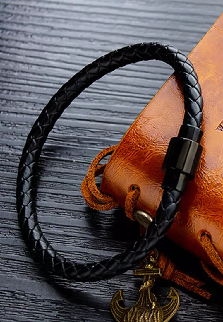 Mens leather rope deals bracelets