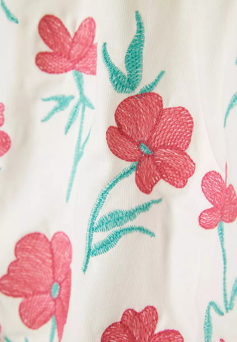 Desigual Girl Strappy floral embroidery dress.