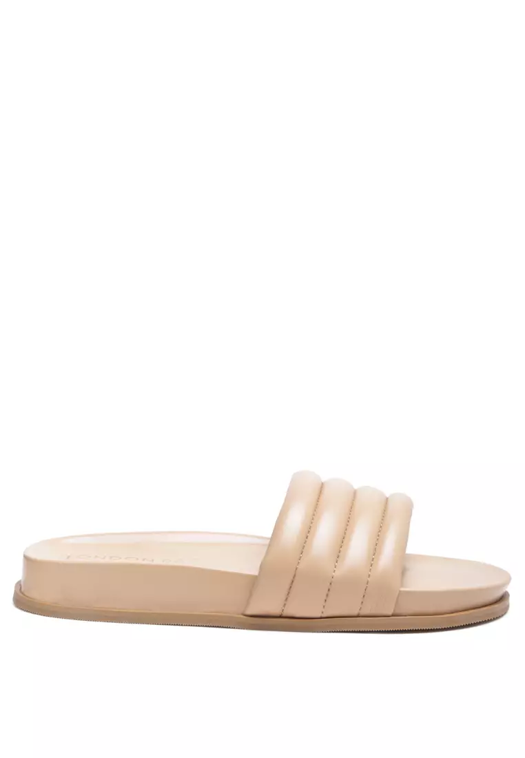 Buy London Rag SPONGE Quilted Pool Slides in Tan Online ZALORA Malaysia