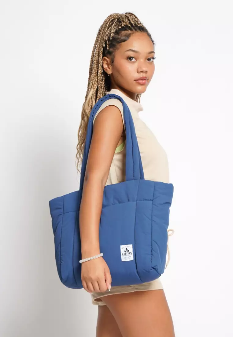 Lightweight Puffer Quilted Laptop and Gym Tote Bag