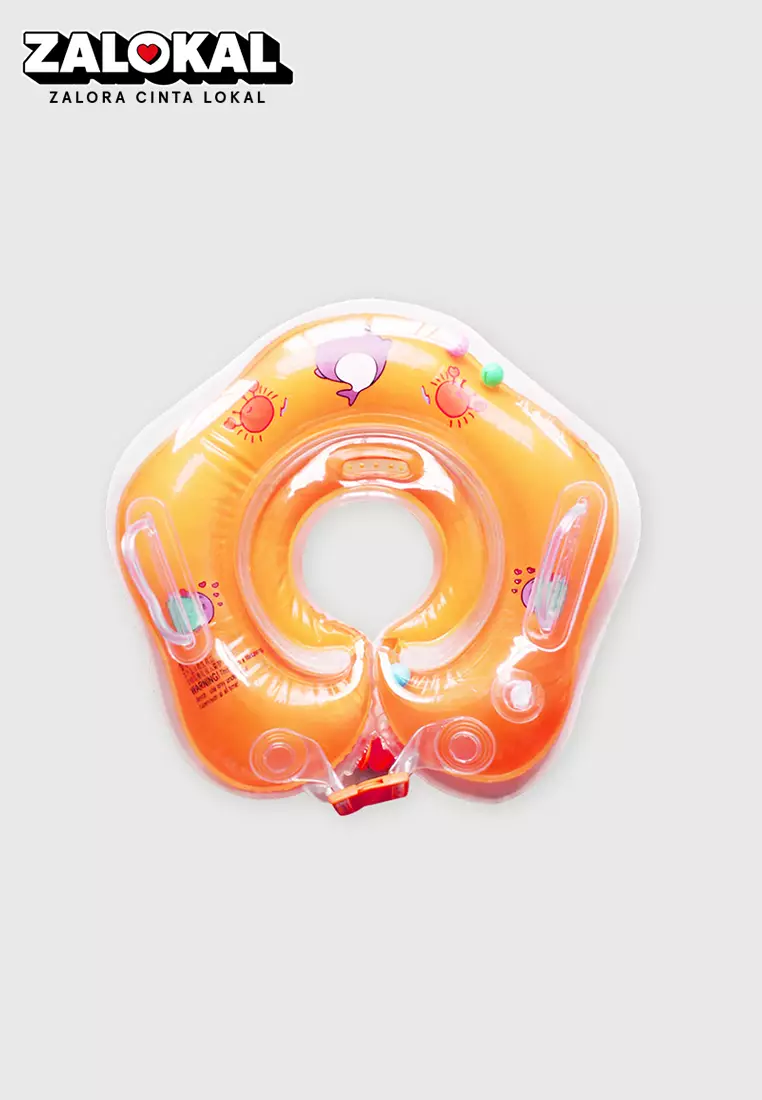 Wakakids Pelampung Leher Bayi Ban Renang Bayi Adjustbale Neck Ring Motif Venrc Orange