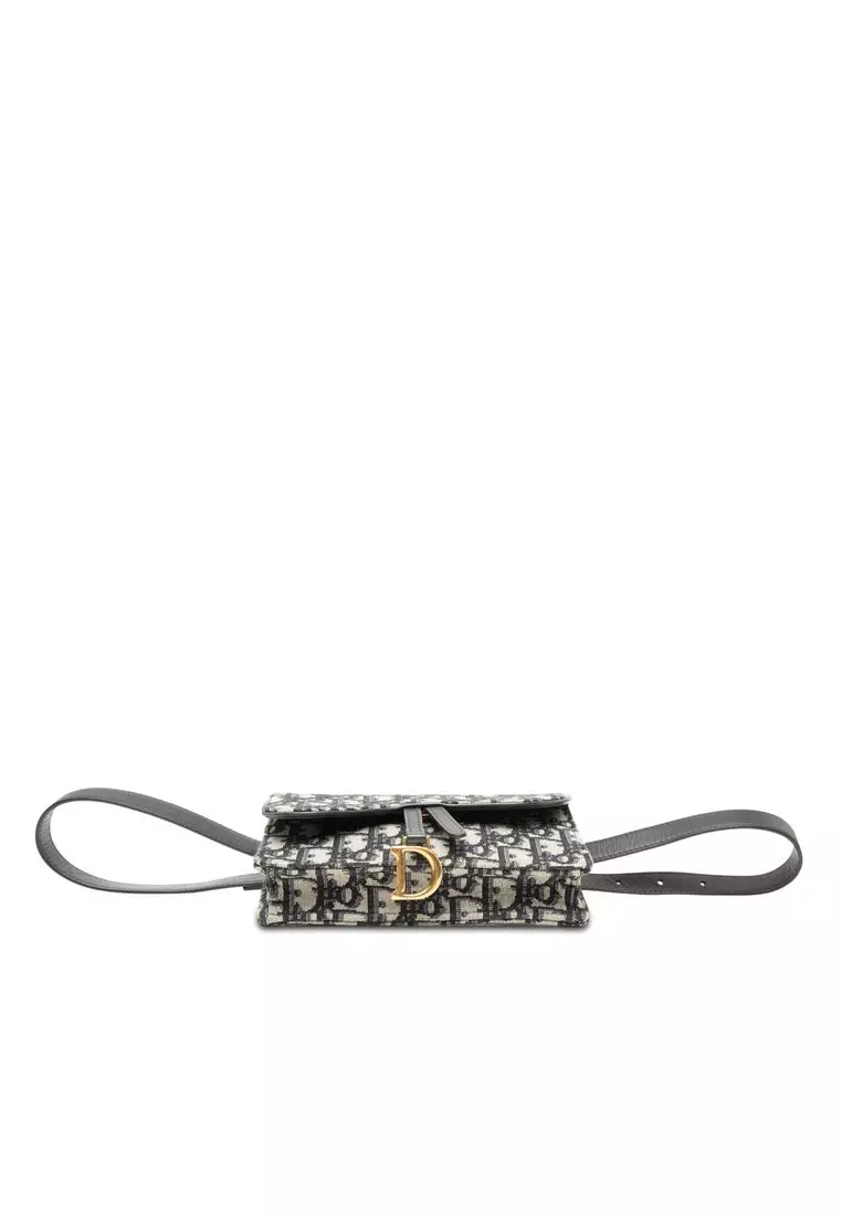 Pre-Loved Dior Oblique Canvas Saddle Belt Bag