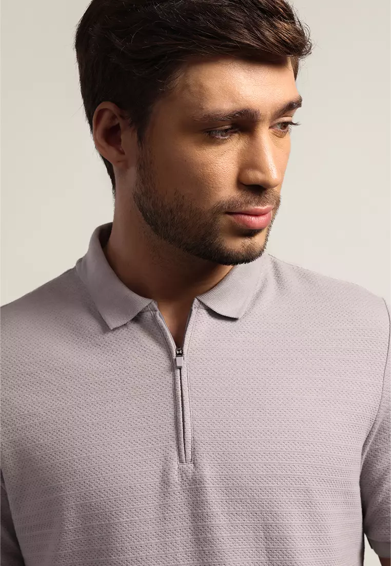 MOC Kaos Polo Lengan Pendek Pria Leo - Grey