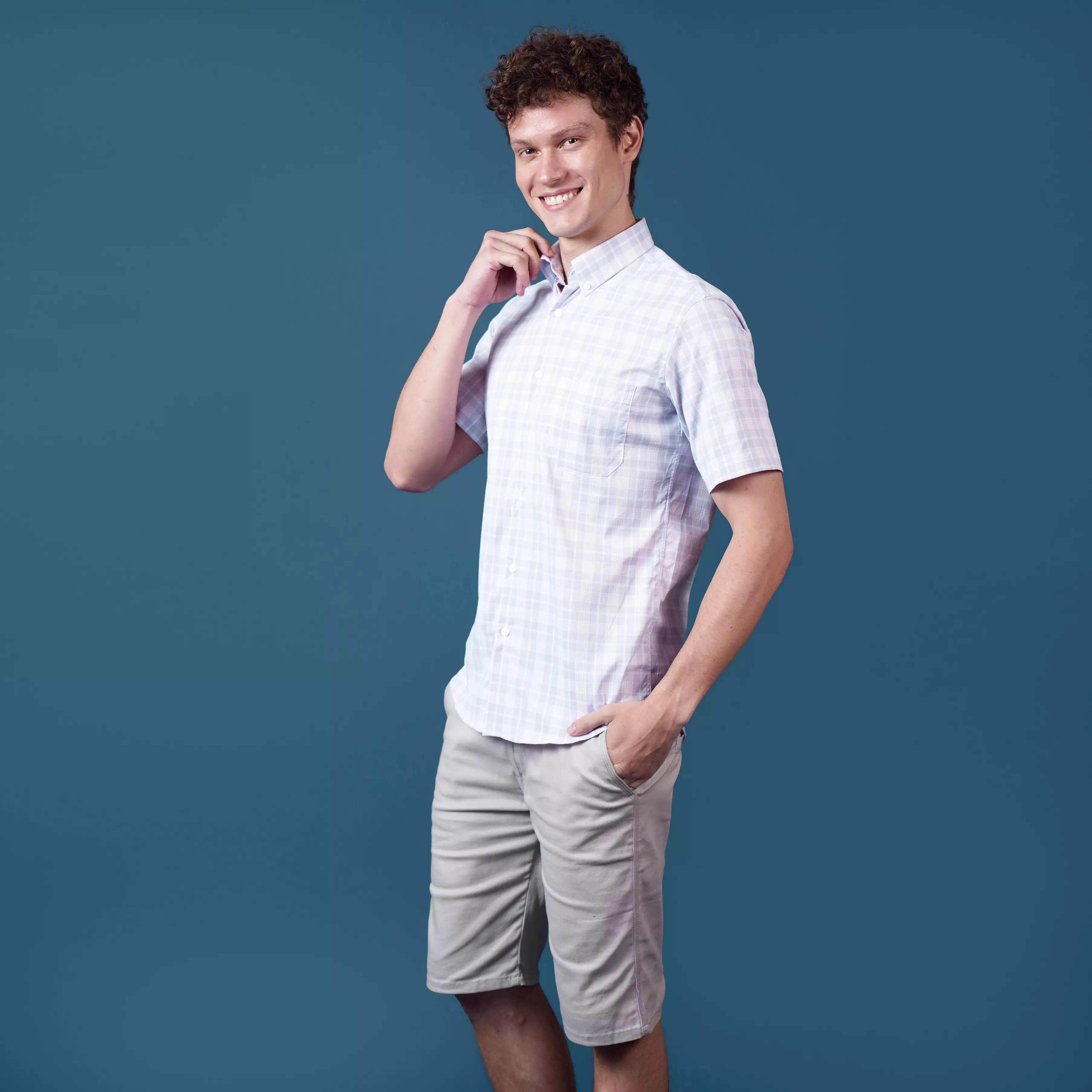 Ethan White - Short Sleeve Smart Check Etueri 01PR