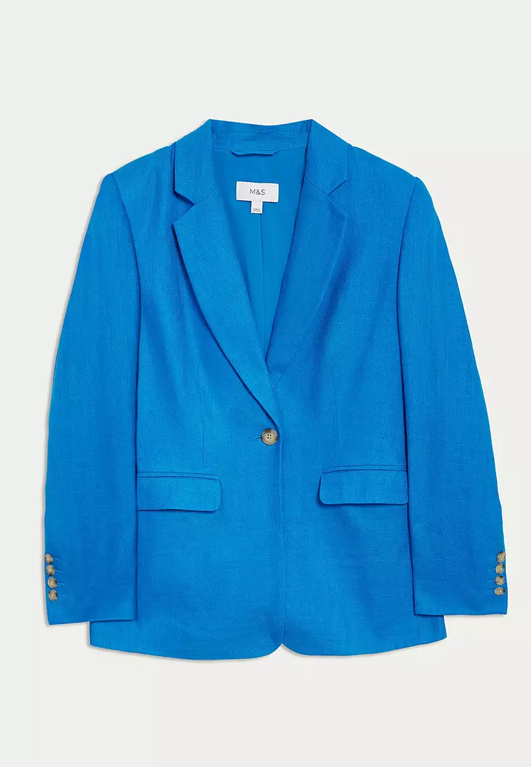 Linen Rich Single Breasted Blazer