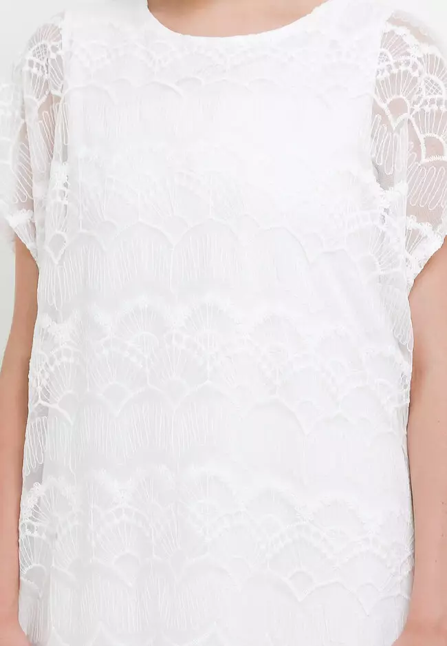 Embroidered Tulle Kaftan