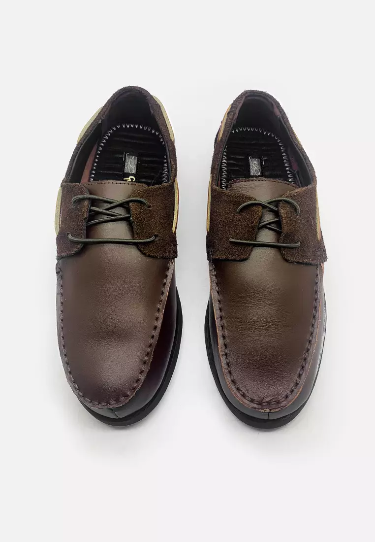 Zion Sepatu Moccasin Casual Pria Kulit Asli Tali - Brown