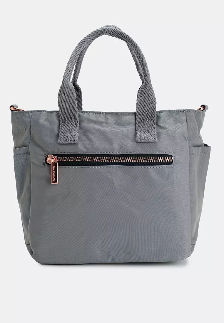 Rose Gold Series Crinkle Nylon Convertible Top Handle Bag