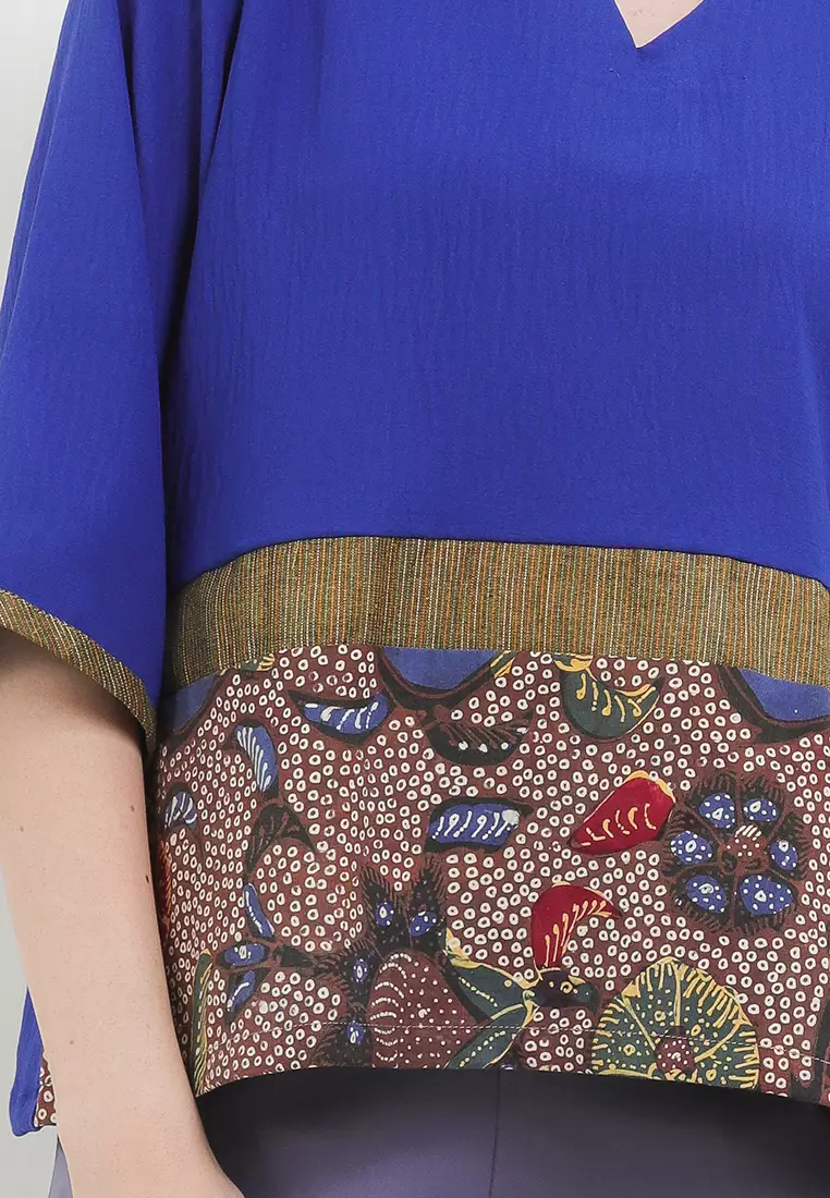 Lyra Blouse Lurik Top Lengan Pendek