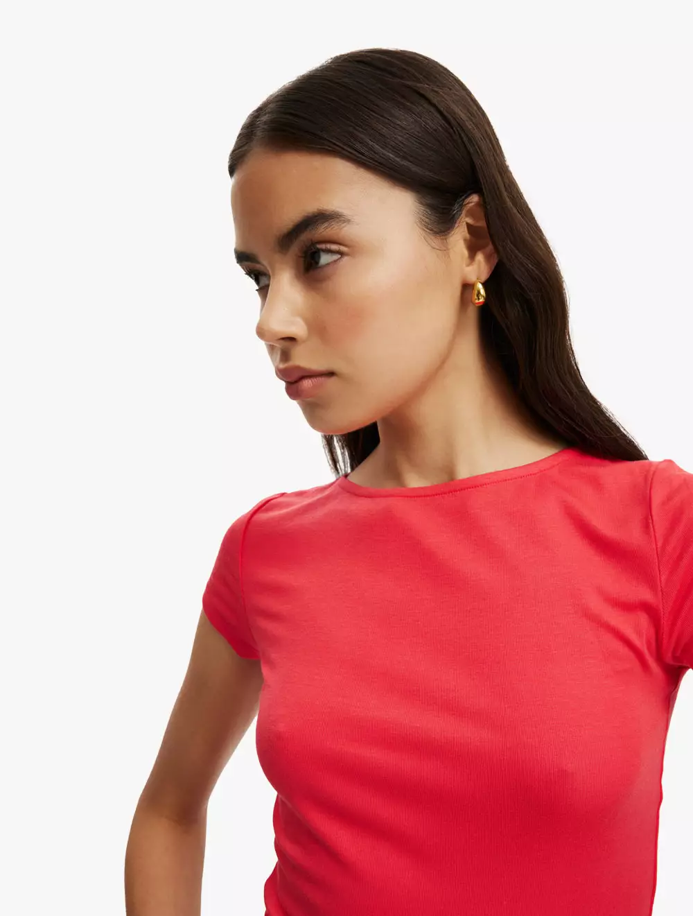 Cotton On - S/S TOPS - Sunday Boat Neck Short Sleeve Top - SUMMER RED