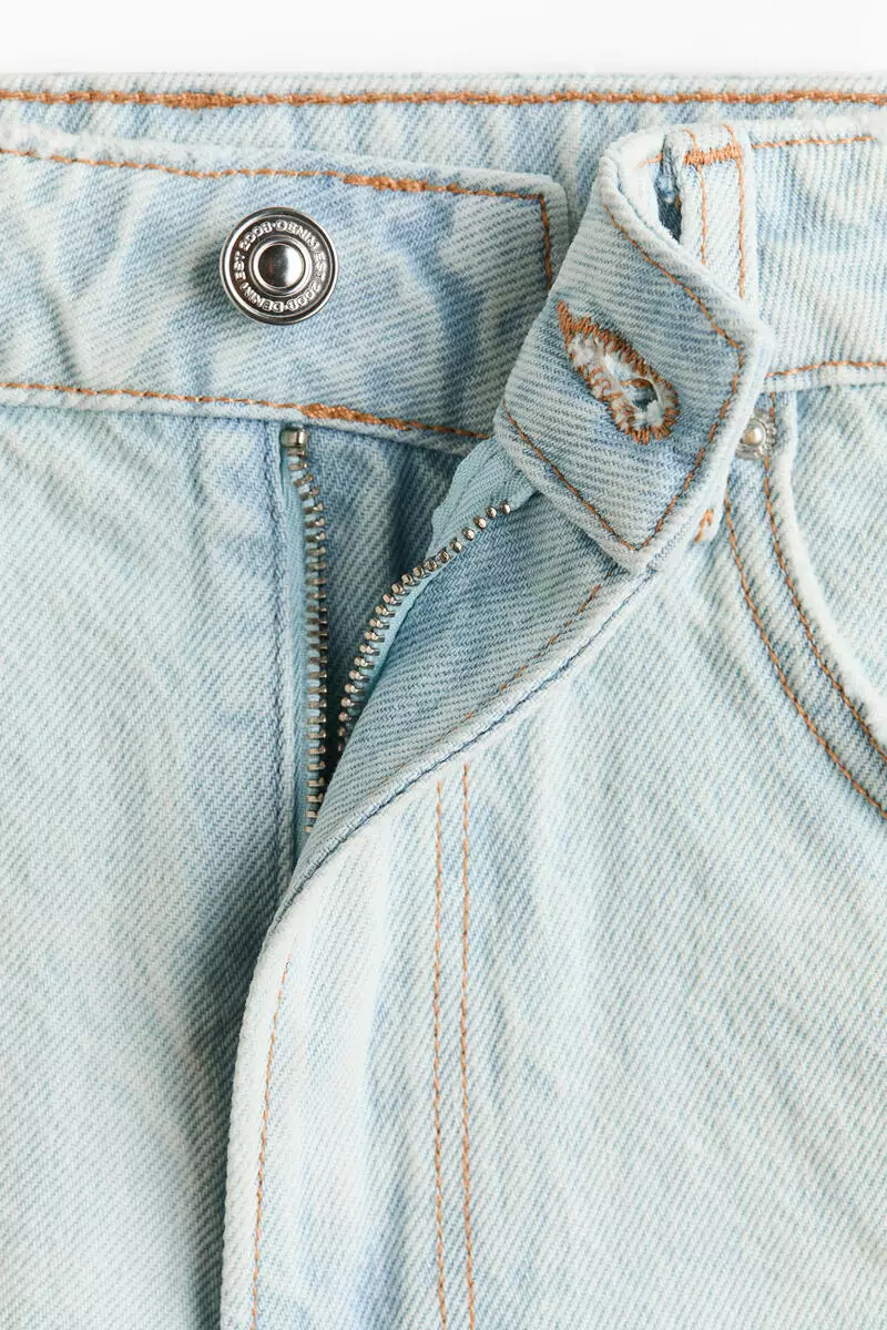 Worn-look denim shorts