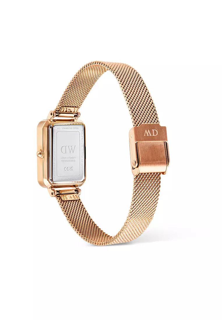 Quadro Roman Numerals Date Melrose White Rose Gold Women Watch stainless steel watch DW Official Authentic Original