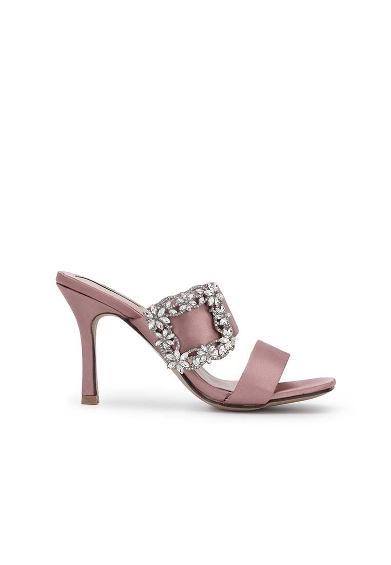 EMBELLISHED BUCKLE HEEL SLIDE