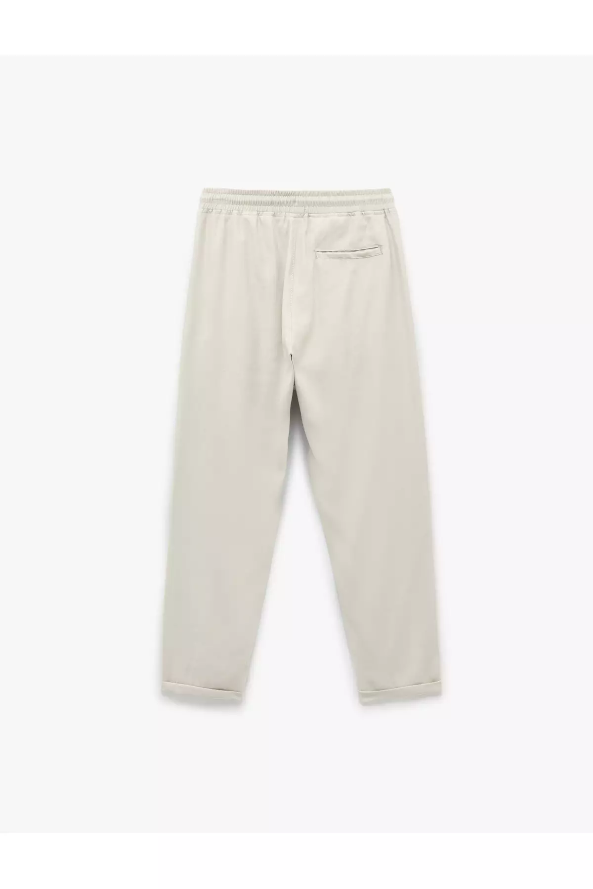 Viscose Pocket Detailed Rayon Tapered Waist Lace-Up Trousers