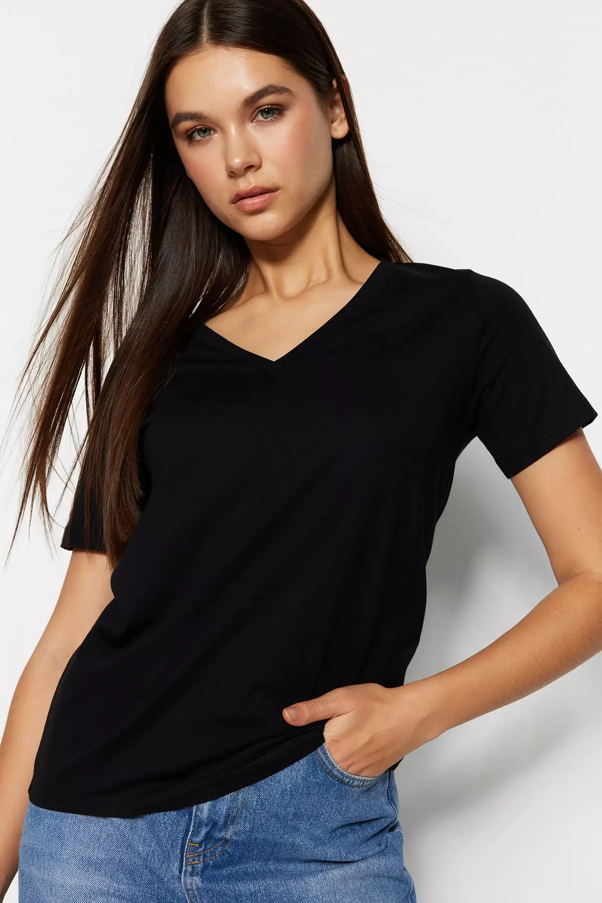 Cotton V-Neck T-Shirt