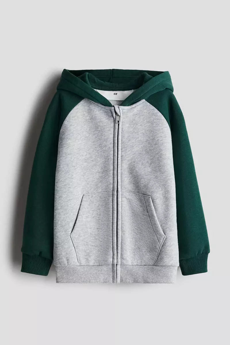 H&m grey zip up hoodie 2025