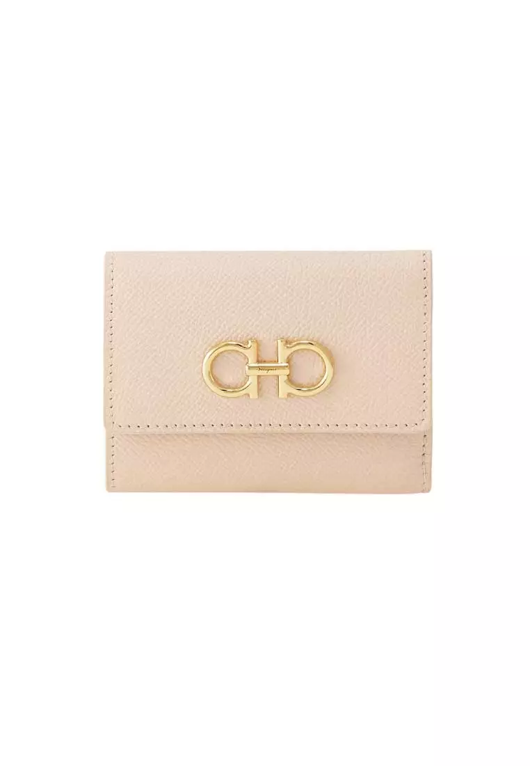 網上選購 Salvatore Ferragamo Calf Leather Trifold Wallet Ballet 785174 2025
