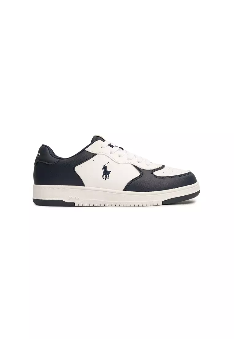 Discount on Polo Ralph Lauren  shoes - SKU: Masters Court Sneaker-White/Navy (124710)