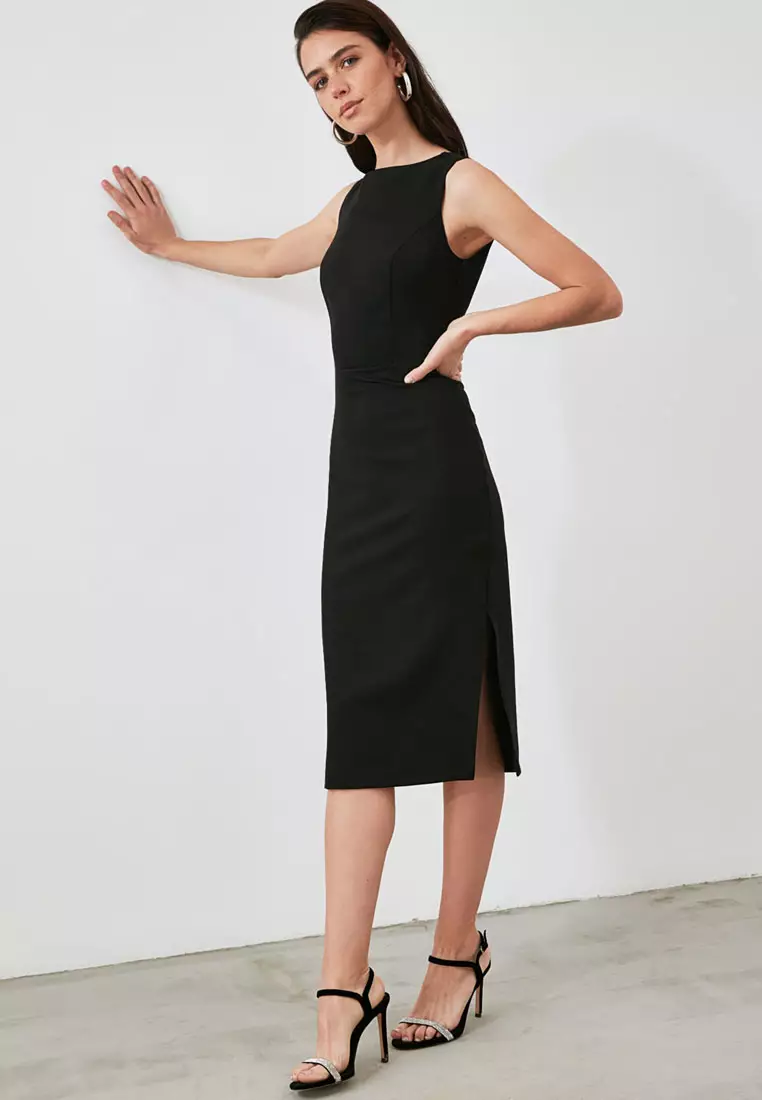 Buy Trendyol Back Decolletage Black Dress 2024 Online Zalora Singapore 
