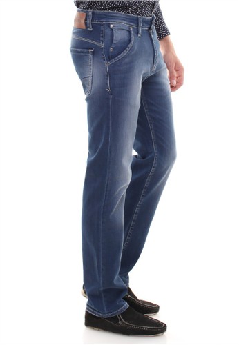 LGS - Slim Fit - Jeans Panjang - Washed Detail - Biru