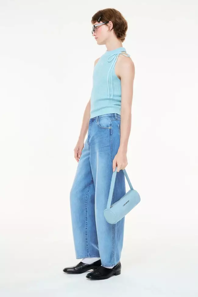 Denim Glitter Shoulder Bag