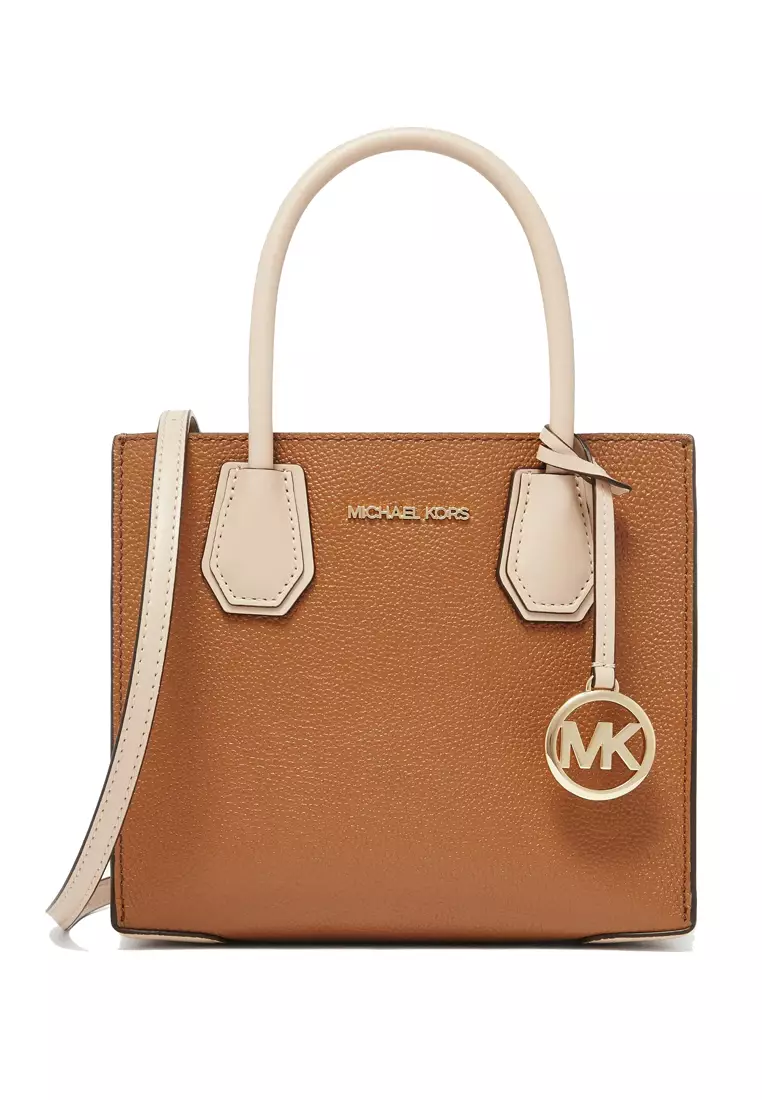 Mercer Medium Two-Tone Pebbled Leather Crossbody Bag - Brown/Multi
